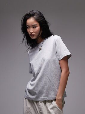 & Other Stories Gray Melange Tshirt